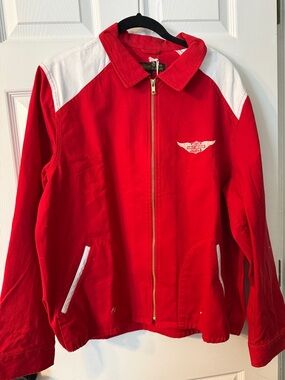 Harley-Davidson Red and White Woman’s Zip Front Utility Jacket